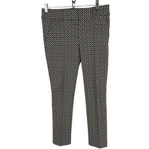 Ann Taylor LOFT Pants Womens 4 Black White Marisa Skinny Ankle Geo Print Stretch